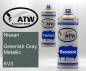 Preview: Nissan, Greenish Gray Metallic, KV3: 400ml Sprühdose + 400ml Klarlack - Set, von ATW Autoteile West.